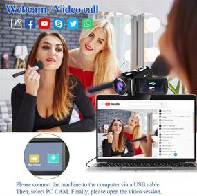 img 1 attached to 4K Digital YouTube Vlogging Camera with Microphone and Stabilizer: Enhanced Zoom and Touch Screen