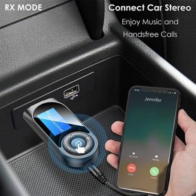 img 3 attached to 🔌 Versatile Bluetooth Adapter: 2-in-1 Audio Transmitter and Receiver with Display Screen, USB, and 3.5mm AUX - Ideal for Car/TV/Home Music Streaming, Stereo Systems, PC, Headphones, Hands-Free Call