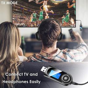 img 2 attached to 🔌 Versatile Bluetooth Adapter: 2-in-1 Audio Transmitter and Receiver with Display Screen, USB, and 3.5mm AUX - Ideal for Car/TV/Home Music Streaming, Stereo Systems, PC, Headphones, Hands-Free Call