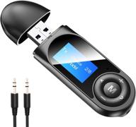 🔌 versatile bluetooth adapter: 2-in-1 audio transmitter and receiver with display screen, usb, and 3.5mm aux - ideal for car/tv/home music streaming, stereo systems, pc, headphones, hands-free call logo