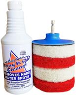 hard water stain remover with drill pads - shower door cleaner by bring it on cleaner logo