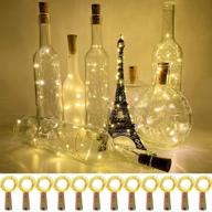 🍷 12-pack waterproof wine bottle lights with cork 3.3ft silver wire fairy mini string light for diy wedding christmas holiday home party decoration present gift - warm white логотип