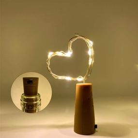 img 1 attached to 🍷 12-Pack Waterproof Wine Bottle Lights with Cork 3.3ft Silver Wire Fairy Mini String Light for DIY Wedding Christmas Holiday Home Party Decoration Present Gift - Warm White