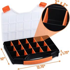img 3 attached to 🔧 Andalus 18 Compartment Storage Box - Small Parts Organizer for Hardware - Durable Plastic Construction - Ideal for Screws, Nuts, and Bolts - Dimensions: 12.75" x 10" x 1.75