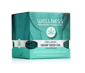 img 2 attached to Hemp Seed Oil Hair Mask by Wellness Premium Products: Deep Hydration for Damaged, Dry, and Colored Hair - Cold Pressed Organic Hemp Seed Oil - 500ml Size