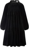 👗 stylish shiny velvet ruffle collar girls' clothing and dresses for winter logo