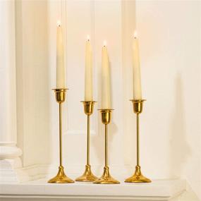 img 2 attached to 🕯️ Set of 4 Ivory Real Wax Flameless Taper Candles - 7 Inch, Flickering LED Flame, Realistic 3D Flame with Wick, Holiday/Winter Home Decor, Automatic Timer, Remote Control and Batteries Included