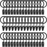 🔗 amzseven 44 pack metal curtain rings with clips, curtain hangers clips, drapery clips with rings, drapes rings 1 inch interior diameter, fits 5/8 inch curtain rod, vintage black - enhanced seo logo