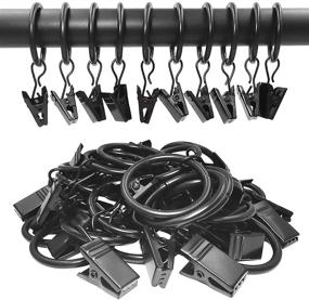 img 1 attached to 🔗 AMZSEVEN 44 Pack Metal Curtain Rings with Clips, Curtain Hangers Clips, Drapery Clips with Rings, Drapes Rings 1 inch Interior Diameter, Fits 5/8 inch Curtain Rod, Vintage Black - Enhanced SEO