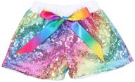 cilucu baby girls shorts: sparkling sequin toddler shorts - double-sided shimmer logo