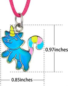 img 3 attached to 🦄 Enchanting Fun Jewels: Fairy Tale Cute Caticorn Necklace for Girls with Color Change and Mood Magic