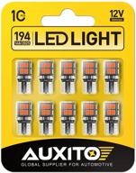 auxito 194 led лампа красная 168 2825 w5w t10 треугольник 14-smd замена лампы на автомобиле для потолочного света, освещения карты, освещения дверей и номерного знака. логотип