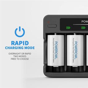 img 1 attached to 🔋 POWEROWL 4 Bay Battery Charger: USB Quick Charging for C, D, AA, AAA - Ni-MH Ni-CD Rechargeable Batteries