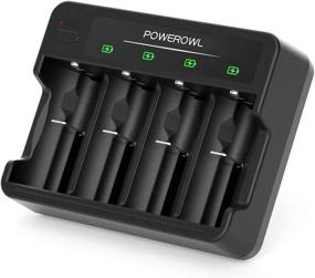 img 4 attached to 🔋 POWEROWL 4 Bay Battery Charger: USB Quick Charging for C, D, AA, AAA - Ni-MH Ni-CD Rechargeable Batteries