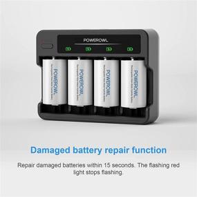 img 2 attached to 🔋 POWEROWL 4 Bay Battery Charger: USB Quick Charging for C, D, AA, AAA - Ni-MH Ni-CD Rechargeable Batteries