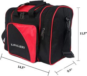 img 3 attached to 🎳 Kawagarbo Single Ball Bowling Bag - Padded Single Ball Tote Bag with Shoe Compartment - Accommodates Mens Size 14 Shoes