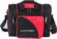 🎳 kawagarbo single ball bowling bag - padded single ball tote bag with shoe compartment - accommodates mens size 14 shoes логотип