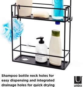 img 2 attached to 🚿 Umbra Cubiko Shower Caddy, Black Metal Over-the-Shower-Head Organizer
