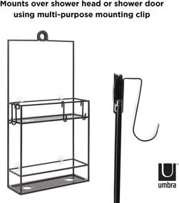 img 1 attached to 🚿 Umbra Cubiko Shower Caddy, Black Metal Over-the-Shower-Head Organizer