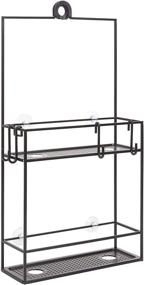 img 4 attached to 🚿 Umbra Cubiko Shower Caddy, Black Metal Over-the-Shower-Head Organizer