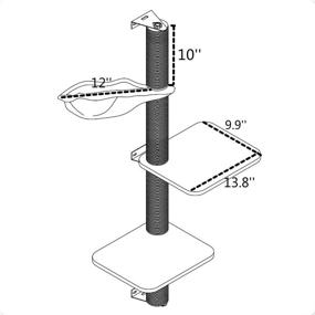 img 1 attached to 🐱 Premium Wall Mounted Cat Scratching Post: Big Nose – Multi Level Shelves, Solid Wood Steps, and Sunny Seat Hammock