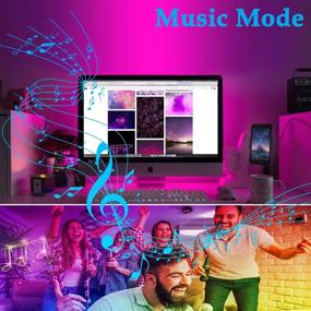 img 2 attached to 🌈 10m LED Strip Lights with Bluetooth App Controller and Music Sync, RGB Color Changing Rope Lights for Bedroom Decorations, TV, Home and Kitchen - Flexible IP65 Tape Lights Kit, 32.8ft