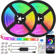 🌈 10m led strip lights with bluetooth app controller and music sync, rgb color changing rope lights for bedroom decorations, tv, home and kitchen - flexible ip65 tape lights kit, 32.8ft логотип