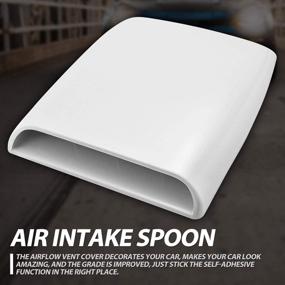 img 3 attached to KATUR Universal Car Decorative Air Flow Intake Hood Scoop Vent Turbo Bonnet Cover White
