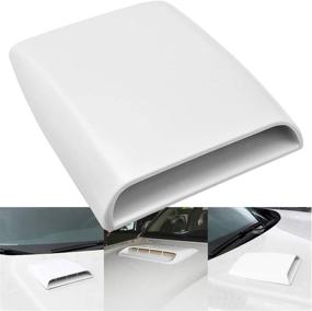 img 4 attached to KATUR Universal Car Decorative Air Flow Intake Hood Scoop Vent Turbo Bonnet Cover White