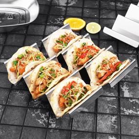 img 1 attached to 🌮 ARTTHOME Taco Holders 4 Packs - Stainless Steel Tray Style: Oven, Dishwasher, and Grill Safe