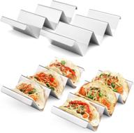 🌮 artthome taco holders 4 packs - stainless steel tray style: oven, dishwasher, and grill safe logo