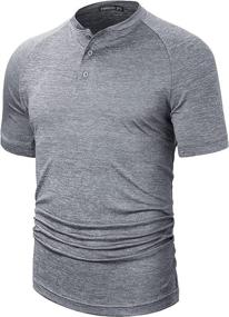 img 4 attached to 🏋️ Stay Ahead of the Game with TAPULCO Collarless Performance Athletic Geometric Men's Clothing and Shirts