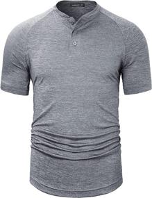 img 3 attached to 🏋️ Stay Ahead of the Game with TAPULCO Collarless Performance Athletic Geometric Men's Clothing and Shirts