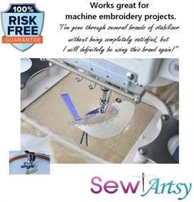img 1 attached to SewArtsy Tear Away Stabilizer for Embroidery - Medium Weight 1.8oz 8x8in PreCut Sheets - 100 Pack - Eliminate Fabric Slipping and Puckering - Ideal for Hand or Machine Embroidery with 4x4 Hoops
