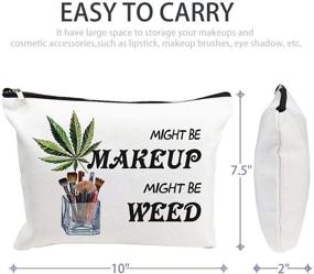 img 1 attached to 🌿 Funny Marijuana Weed Leaf Makeup Cosmetic Bag - Multi-functional Cotton Zipper Pouch for Travel, Toiletries, Makeup, and More - Ideal Gift for Women, Stoner Friend, Bestie, Sister, or Daughter - Birthday Surprise!