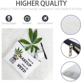 img 3 attached to 🌿 Funny Marijuana Weed Leaf Makeup Cosmetic Bag - Multi-functional Cotton Zipper Pouch for Travel, Toiletries, Makeup, and More - Ideal Gift for Women, Stoner Friend, Bestie, Sister, or Daughter - Birthday Surprise!