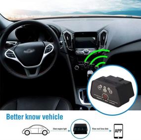 img 1 attached to Vgate iCar2 OBD2 сканер Wi-Fi адаптер - диагностическое устройство для света указателя неисправности двигателя для iOS и Android Auto Sleep (черный)