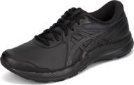 👟 asics gel contend black men's walking shoes: superior comfort for everyday walks logo
