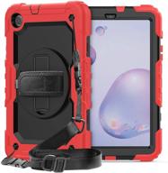 📱 high-quality red samsung tab a 8.4 case with screen protector - sibeitu sm-t307/sm-t307u handle case for kids with full-body rugged heavy duty cover, stand, and shoulder strap logo