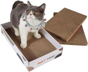 img 4 attached to 🐱 MSBC Big Cat Scratcher Lounge: Corrugated Cardboard House with Hole & Large Scratching Lounger Sofa Bed