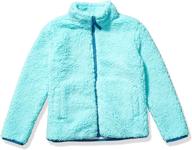cozy and stylish: amazon essentials girls' sherpa fleece full-zip jacket logo