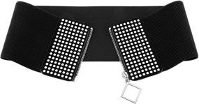 img 3 attached to Elastic Stretch Waistband Women's Belt Accessory by CHIC DIARY