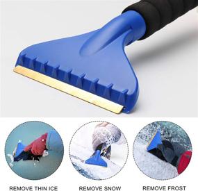 img 1 attached to 🧊 The Ultimate Double Ended Ice Scraper: Heavy Duty Snow, Frost, and Brass Shovel Scraper with Ergonomic Foam Grip for Cars, Trucks, SUVs, Household