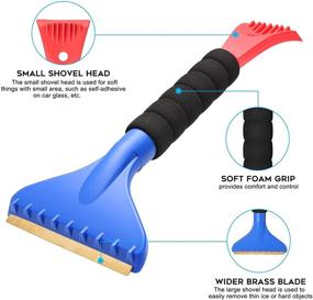 img 2 attached to 🧊 The Ultimate Double Ended Ice Scraper: Heavy Duty Snow, Frost, and Brass Shovel Scraper with Ergonomic Foam Grip for Cars, Trucks, SUVs, Household
