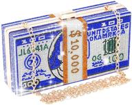 💰 wjcd money clutch rhinestone purse stack of cash elegant evening clutch handbag shoulder bag crossbody bag rhinestone handbag logo