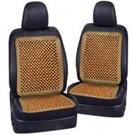 🚗 zone tech premium double strung natural wood beaded car seat cushion set - ultra comfort massaging, high quality, pack of 2 logo