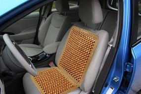 img 2 attached to 🚗 Zone Tech Premium Double Strung Natural Wood Beaded Car Seat Cushion Set - Ultra Comfort Massaging, High Quality, Pack of 2