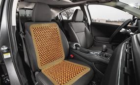 img 3 attached to 🚗 Zone Tech Premium Double Strung Natural Wood Beaded Car Seat Cushion Set - Ultra Comfort Massaging, High Quality, Pack of 2
