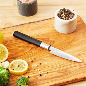 img 1 attached to 🔪 Kai Wasabi Black Paring Knife - 4-Inch: Precision Cutting Tool for Every Kitchen Task