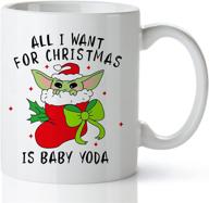 🎄 the child christmas coffee mug - festive 11oz grogu stocking cocoa cup for kids & women logo